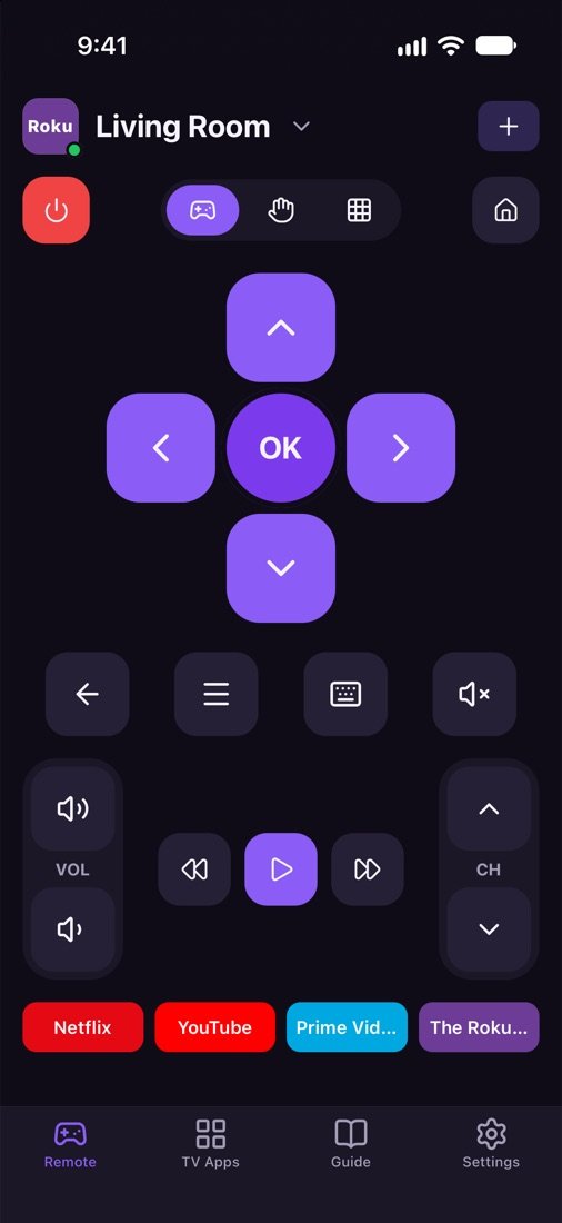 TV Remote D-pad screen